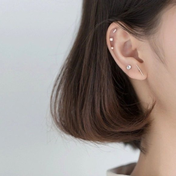 5pcs Small Stud Set Earrings-Gold ECZ019 - Picture 3 of 7